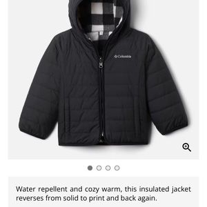 Like new Columbia Toddler Double Trouble reversible jacket, 2T, black